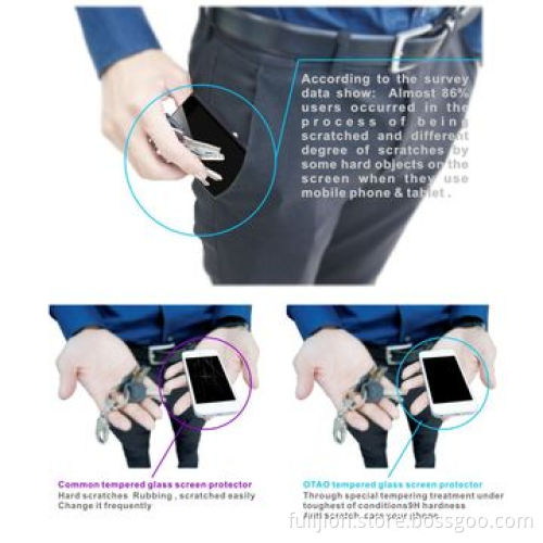 Anti-crack anti fingerprint 0.2mm round angel tempered glass screen protector for Sony Xperia-Z L36h